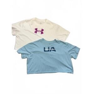 Under Amour cropped T-shirts bundle of 2 women's sz Medium NWOT Fitness work out